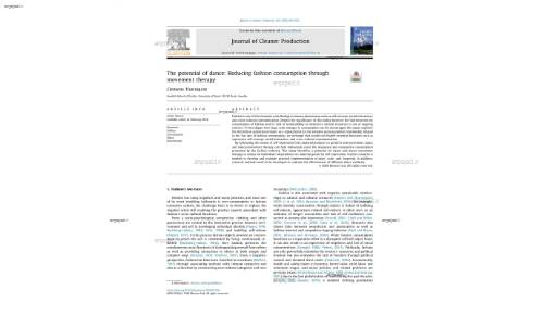 The potential of dance: Reducing fashion consumption through movement therapy